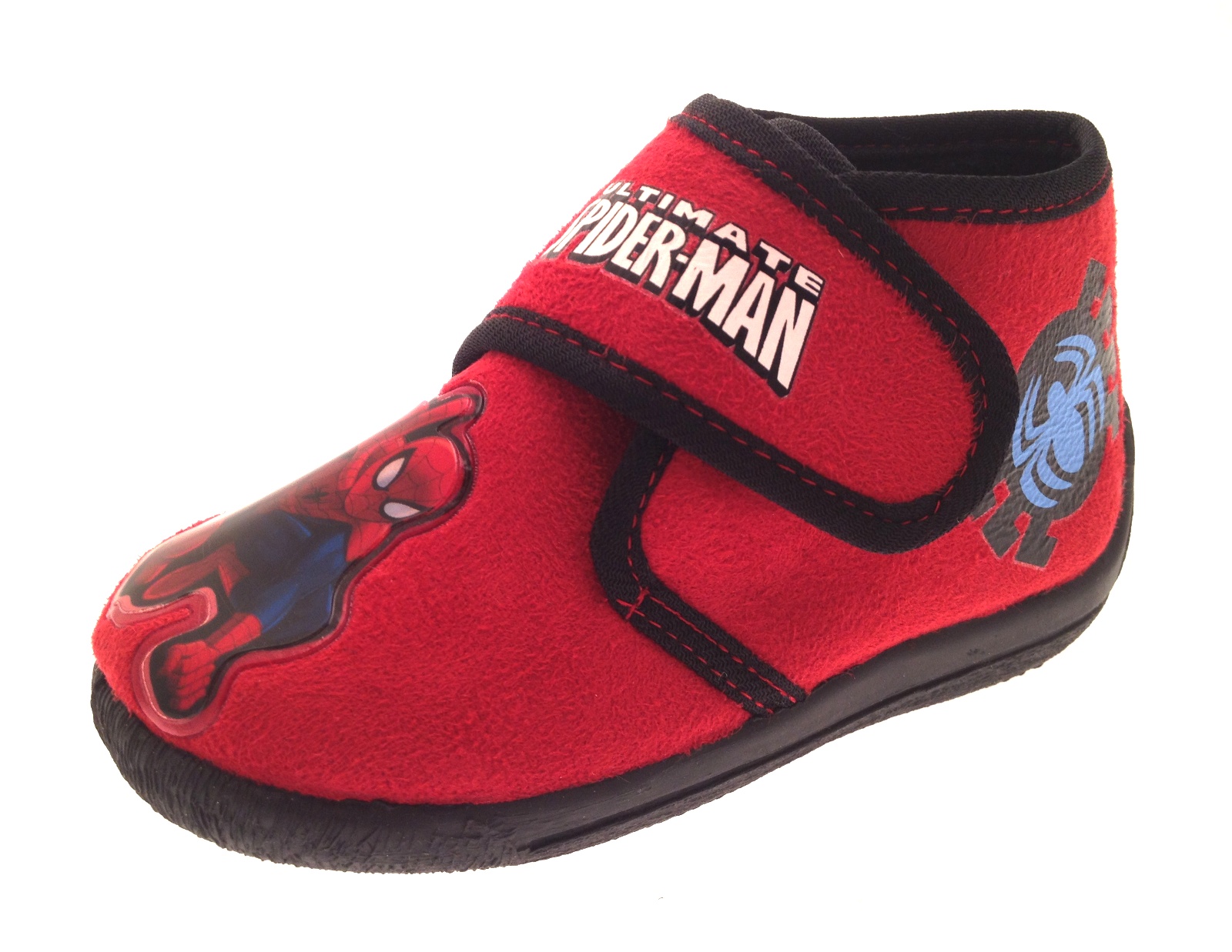Marvel Spiderman Slippers Boys Character Booties Adjustable Straps